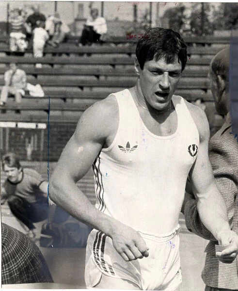 Allan Wells after his Edinburgh win Sport athletics circa 1983