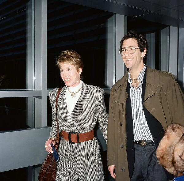 American Actress Mary Tyler Moore at London Airport with her husband Robert Levine