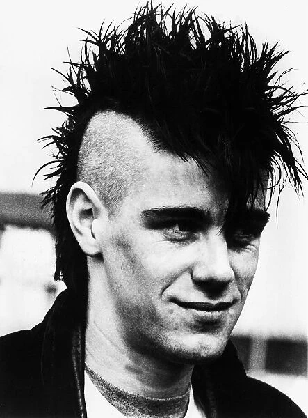 Andrew Askins Geography student from Penrith, April 1983 Mohican haircut punk