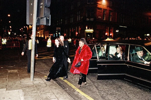Angelina Jolie arrriving at the premier for the film Trainspotting. 15th February 1996