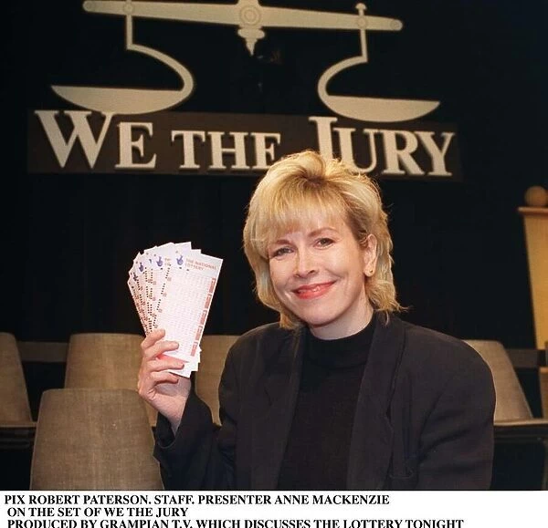Anne MacKenzie TV Presenter on set of We the Jury a discussion programme produced by