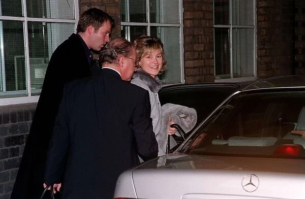 Anthea Turner TV Presenter January 1999 Getting into the back of a silver mercedes