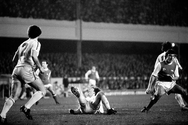 Arsenal 0 v. Leeds United 1. Division 1 football. January 1980 LF01-01-029