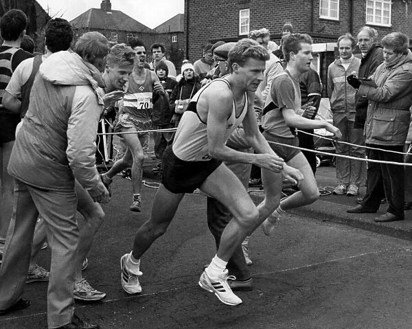 Athlete Steve Cram Steve Cram in the Elswick Road Race 24 March 1989
