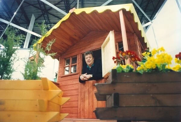 Former bassist of The Animals pop group Chas Chandler pictured in a garden shed during