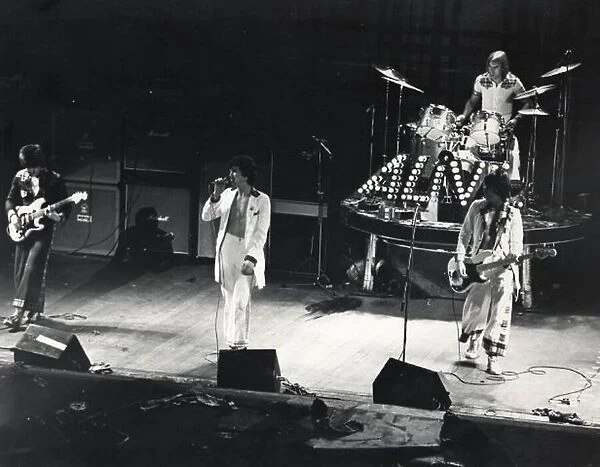 Bay City Rollers performing on stage during the concert at the Odeon, New Street