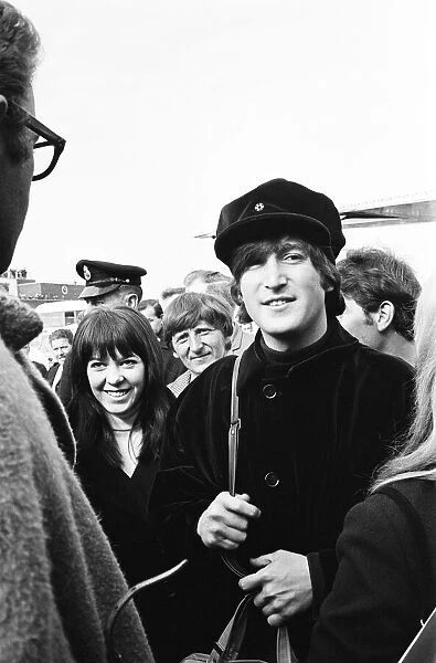 The Beatles at London Heathrow Airport, flying out to Austria to film scenes for new film