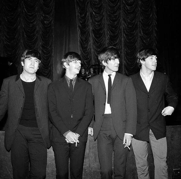 The Beatles Pop Group in Plymouth 13th November 1963. John Lennon, Ringo Starr