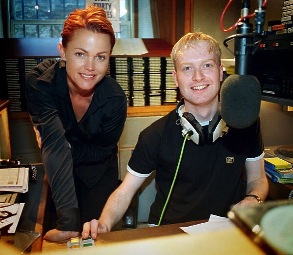 Belinda Carlisle June 1996 Singer pictured with Radio Forth FM DJ Darren