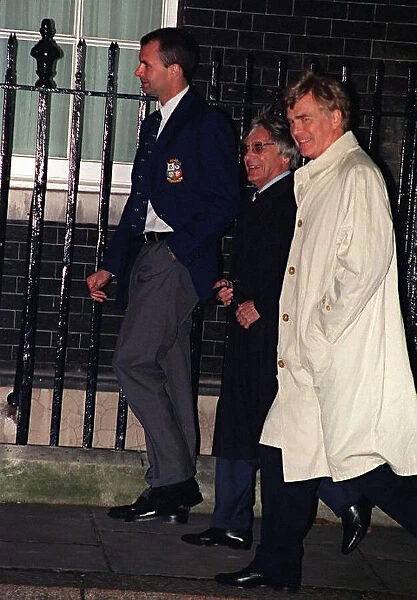Bernie Ecclestone head of Formula One arriving at Sportsman party at 10 Downing Street