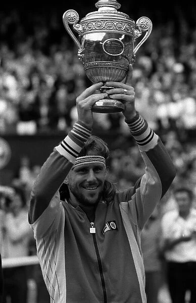 Bjorn Borg wins the Wimbledon mens singles final against John Macenroe in 1980