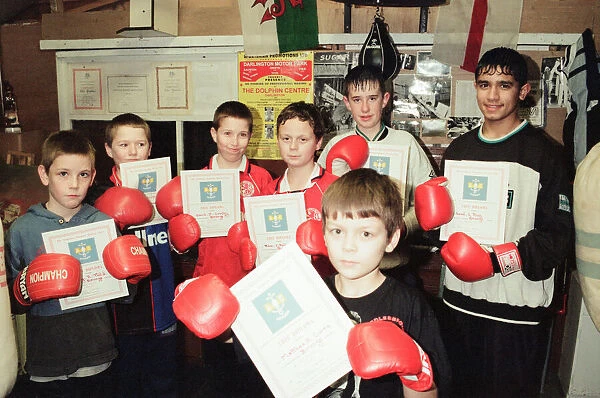 Boxers from Stockton ABC who have receved their bronze certificates