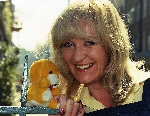 Brenda Longman Actress with a teddy bear September 1989