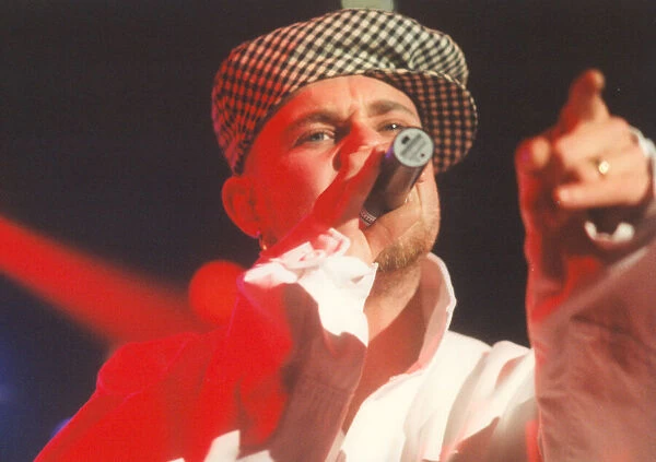 Brian Harvey of pop group East 17 in concert at the Whitley Bay Ice Rink, June 27, 1995