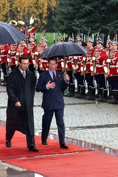 Britains Prince Charles arrives in Bulgaria and inspects the Guard of Honour with