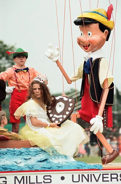 The British Steel Gala - A wave to the crowd from float winers Pinocchio. 2nd July 1994