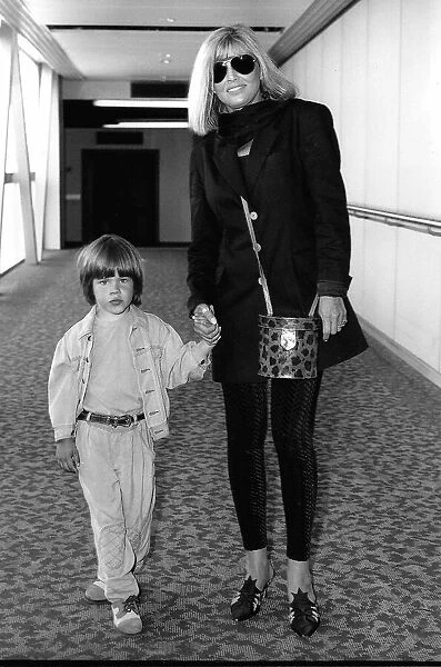 Britt Ekland Actress with son