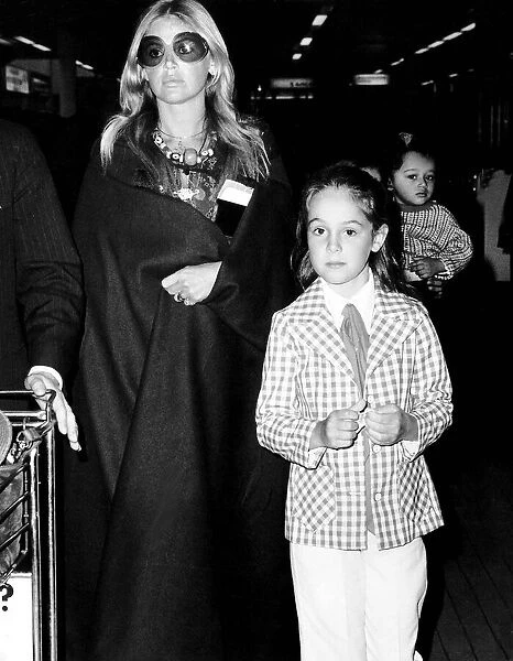 Britt Ekland with her daughter Victoria Sellers at Heathrow airport DBase