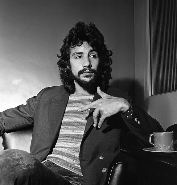 Cat Stevens pictured in the Sunday Mirror offices. 24th July 1970