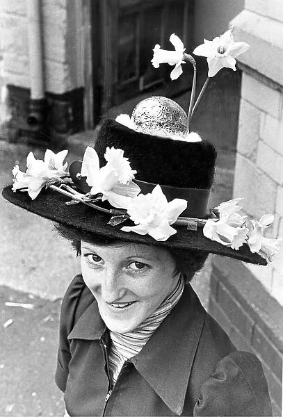 Catherine Jones with her Easter Bonnet in 1976