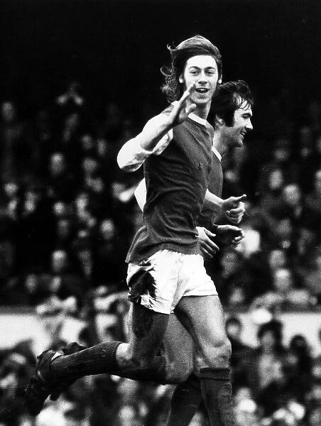 Charlie George Football Player February 1971 celebrates after scoring in