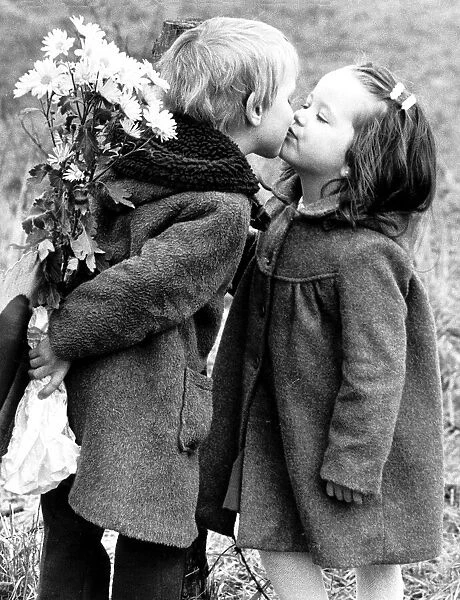Children Valentines Day Kiss Feb 1985 John McCarten 5