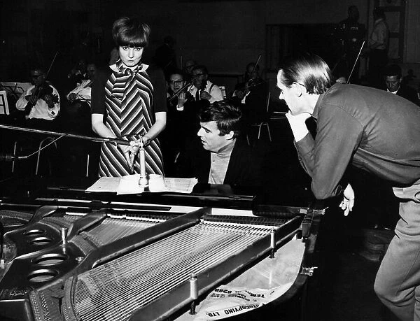 Cilla Black pop singer entertainer with Burt Bacharach and recording manager George