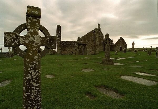 Clomacnoise Monastic site on the edge of the river Shannon