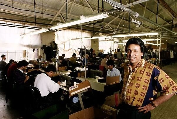 Clothing Fashion Industry Nazim Uddin in his sweat shop in East London dbase