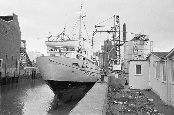 The Coaster Hydrus seen here moored in the River Hull 17th January 1983