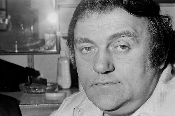Comedian Les Dawson relaxing in his dressing room at Yorkshire Television studios