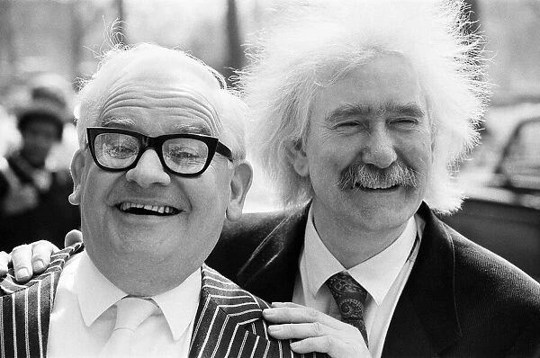 Comedian Ronnie Barker with Ronnie Forfar who stars in the television comedy series '