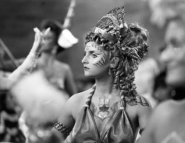 One of the contestants in a hair and beauty competition in Newcastle in April 1988