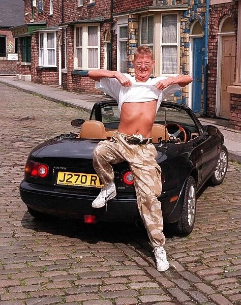 Curly Watts actor Kevin Kennedy June 1998 actor from Coronation Street shows off tanned
