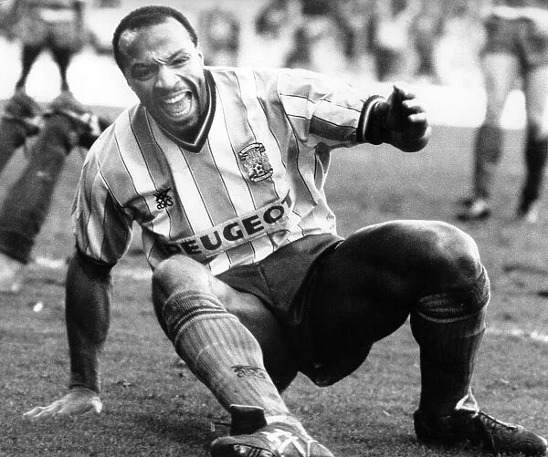 Cyrille Regis in action for Coventry City. 3rd February 1990