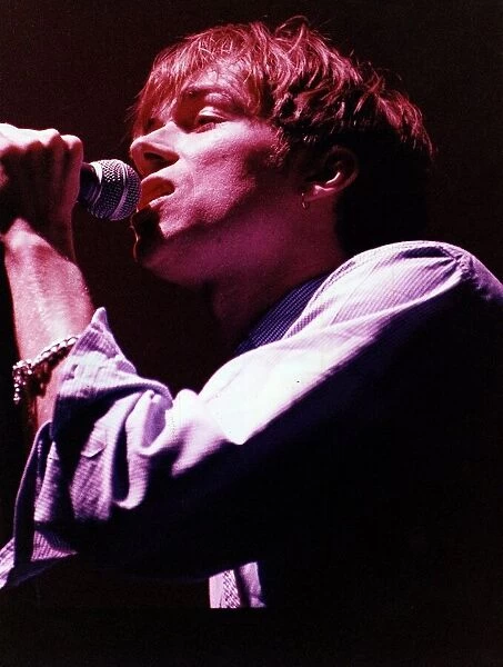Damon Albarn lead singer of band Blur performing at the S. E. C. C. 28th November 1995