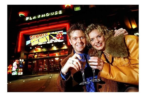 Darren Day and Tracy Shaw outside the Edinburgh Playhouse after the opening night of