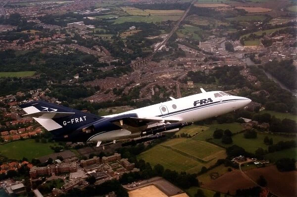 A Dassault Falcon 20 aircraft over Durham city, FR Aviation of Teesside