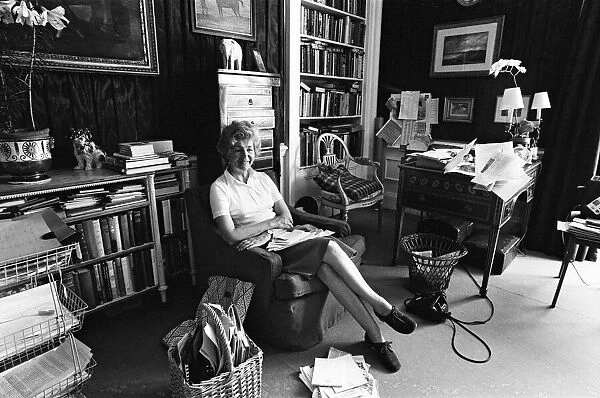 Deborah Cavendish, Duchess of Devonshire, pictured in her study at Chatsworth House