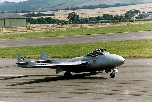 A DeHavilland Vampire pictured at the Wroughton Air Show. 30th August 1993
