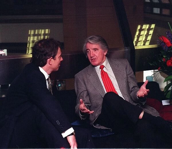 Dennis Skinner talks with Tony Blair before the NEC meeting at Millbank 24 March 1998