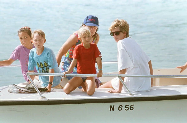 Diana, Princess of Wales on holiday in Nevis with friends. January 1993