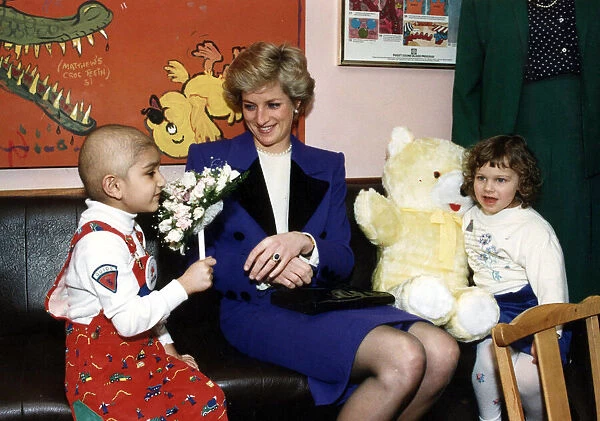 Diana, Princess of Wales during a visit to the Royal Marsden Hospital