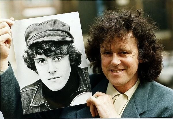 Donovan Pop Star of the 60s with portrait of himself taken in 1965