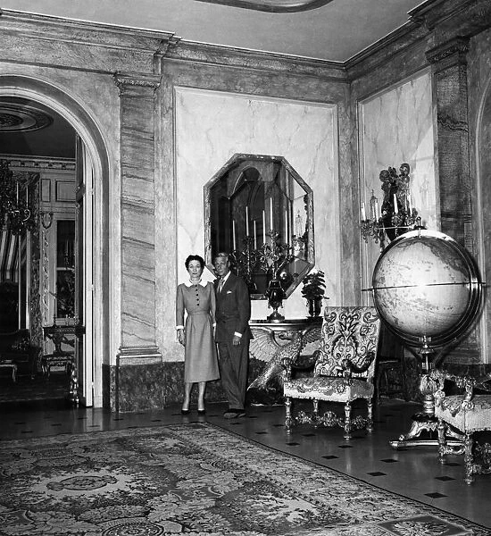 The Duke of Windsor pictured with his wife Wallis Simpson in their Paris Home