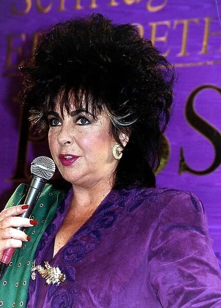 Elizabeth Taylor Actress at a Business conference on perfume October 1989