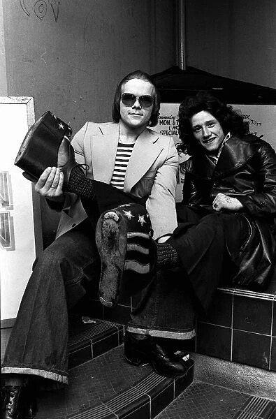 Elton John fans Bob Kaudze(left) and Steve Aspley made a pilgrimage to Coventry Theatre