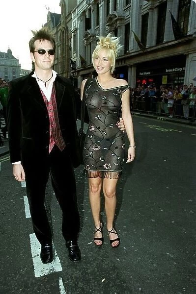 Emma Noble Model May 98 Arriving for the 1998 Bafta TV Awards with fiance James