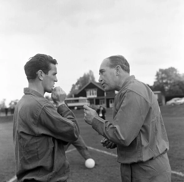 England, 21st October 1963. Training at Roehampton. England manager Alf Ramsey with