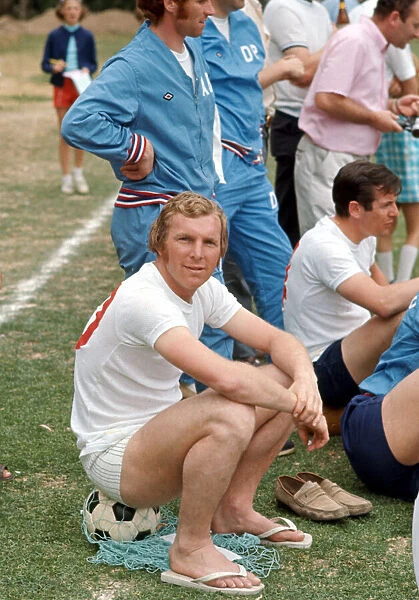 England captain Bobby Moore in training during the World Cup tournamrnt in Mexico